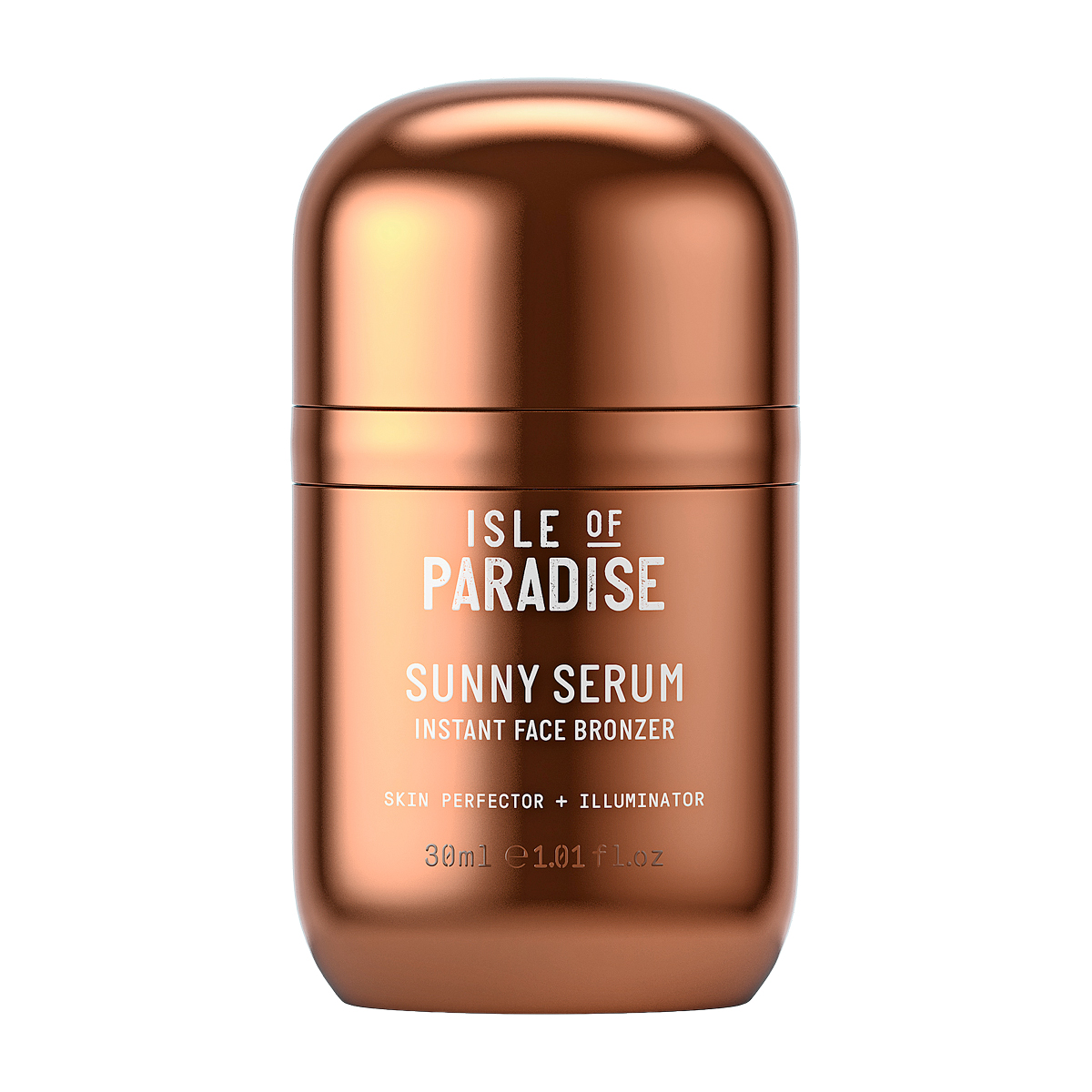 A bottle of Isle of Paradise Sunny Serum Instant Face Bronzer.